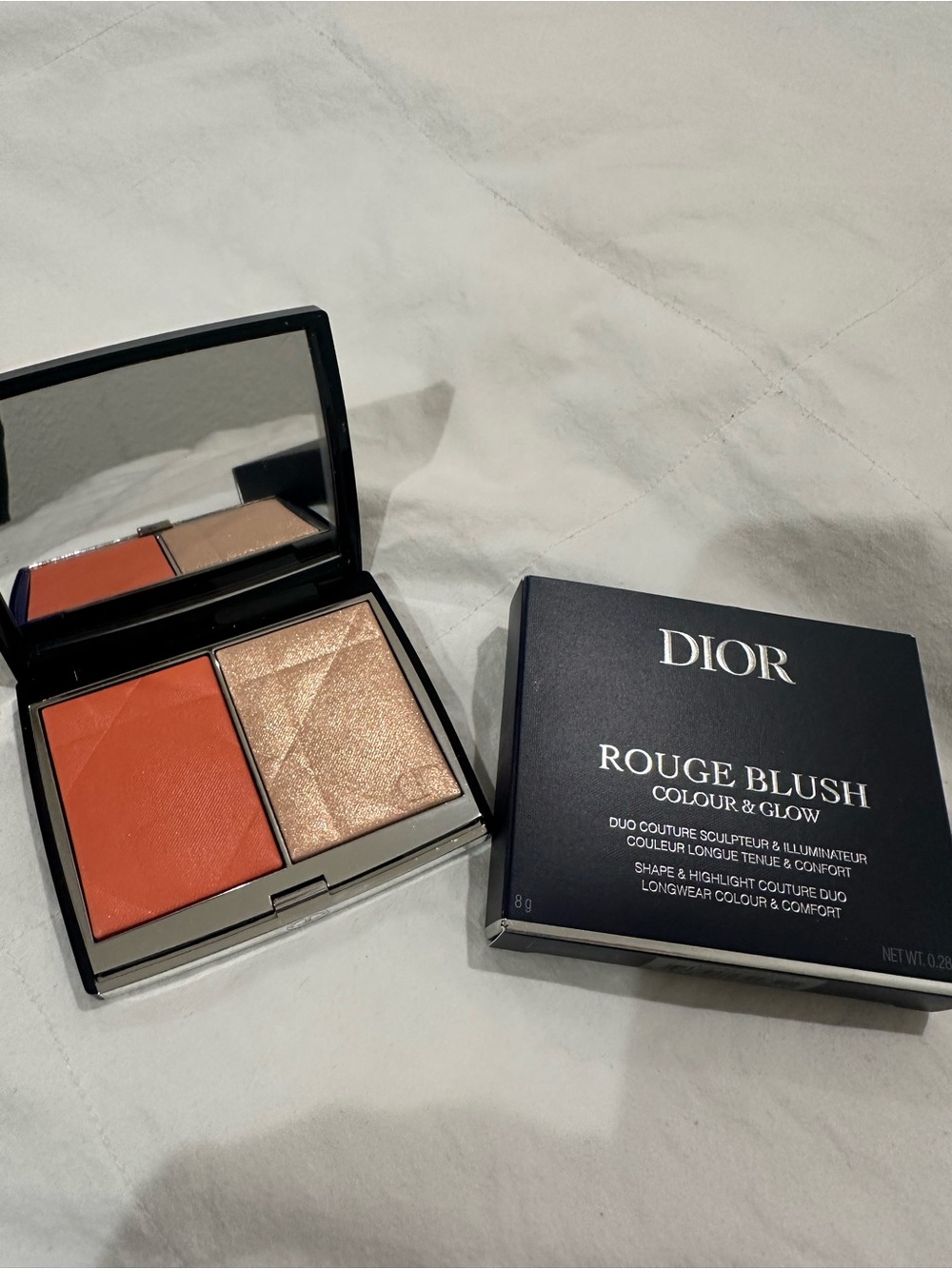 Dior Rouge Blush Duo — Coral & Champagne Highlighter